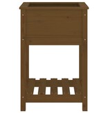 VidaXL Plantenbak met schap 54x54x81 cm grenenhout honingbruin