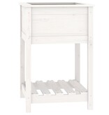 VidaXL Plantenbak met schap 54x54x81 cm massief grenenhout wit