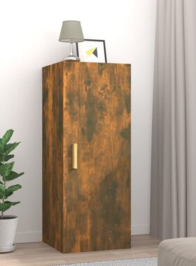 VidaXL Wandkast 34,5x34x90 cm bewerkt hout gerookt eikenkleurig