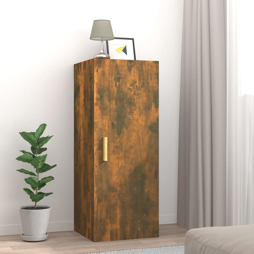 VidaXL Wandkast 34,5x34x90 cm bewerkt hout gerookt eikenkleurig