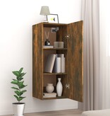 VidaXL Wandkast 34,5x34x90 cm bewerkt hout gerookt eikenkleurig