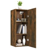 VidaXL Wandkast 34,5x34x90 cm bewerkt hout gerookt eikenkleurig