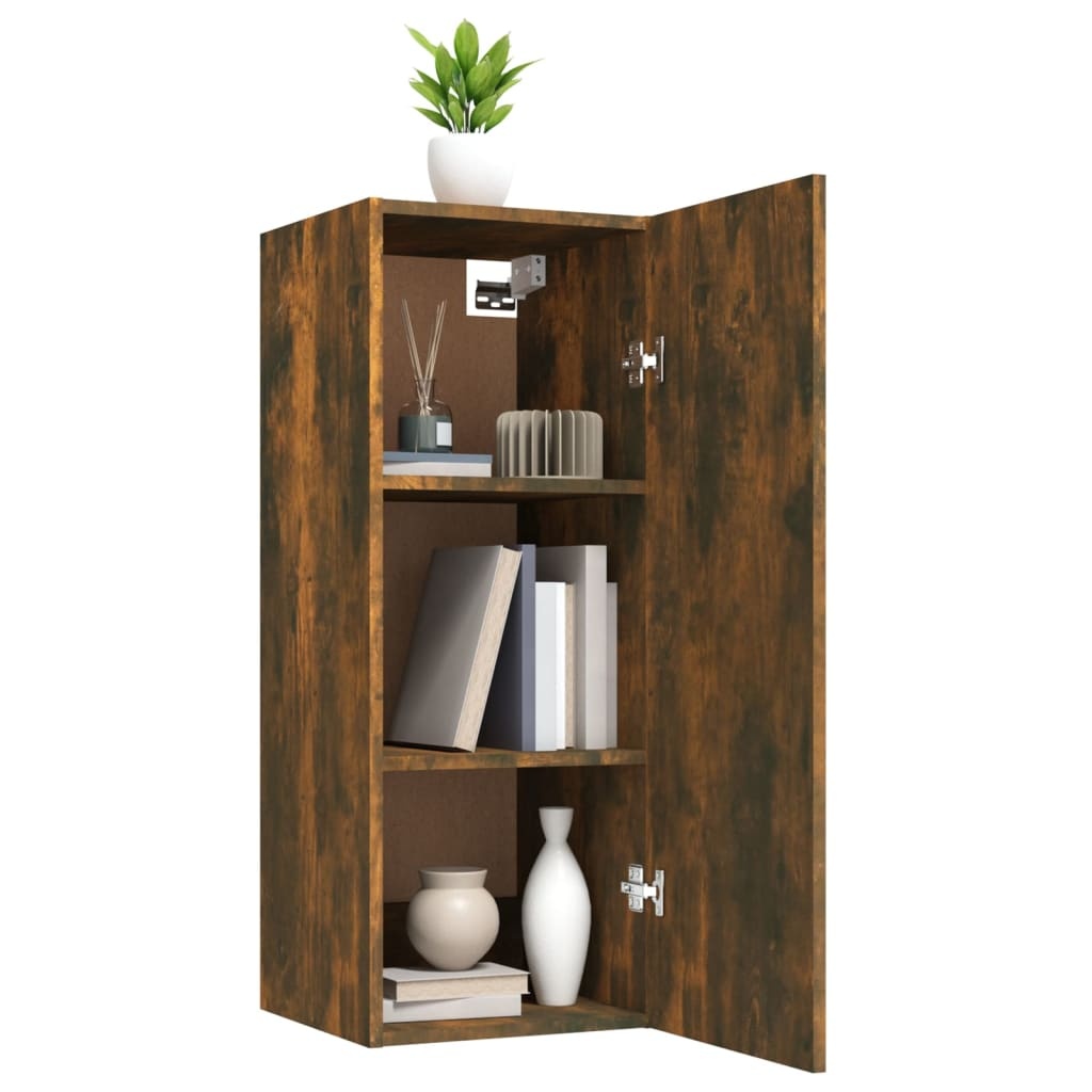 VidaXL Wandkast 34,5x34x90 cm bewerkt hout gerookt eikenkleurig