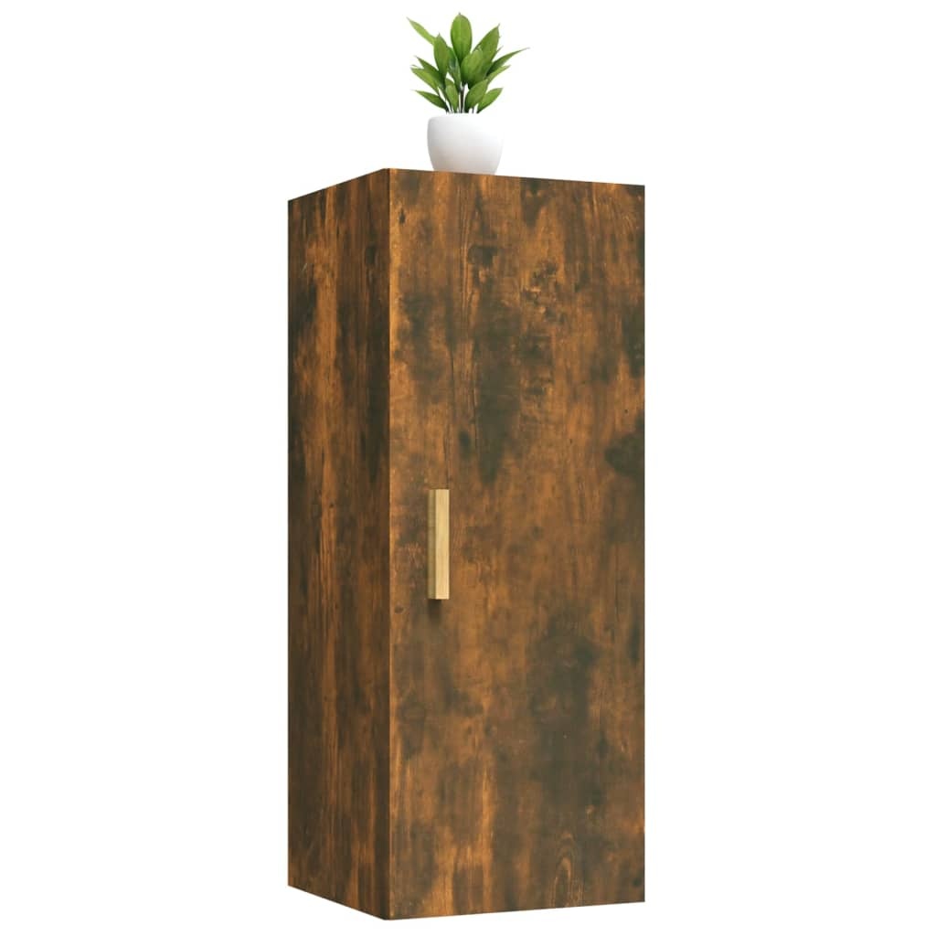 VidaXL Wandkast 34,5x34x90 cm bewerkt hout gerookt eikenkleurig