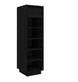 VidaXL Schoenenkast 34x30x105 cm massief grenenhout zwart