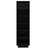 VidaXL Schoenenkast 34x30x105 cm massief grenenhout zwart