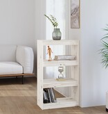 VidaXL Boekenkast/kamerscherm 60x30x103,5 cm massief grenenhout wit