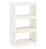 VidaXL Boekenkast/kamerscherm 60x30x103,5 cm massief grenenhout wit