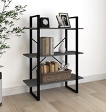 VidaXL Boekenkast met 3 schappen 80x30x105 cm massief grenenhout grijs