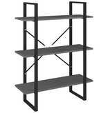 VidaXL Boekenkast met 3 schappen 80x30x105 cm massief grenenhout grijs