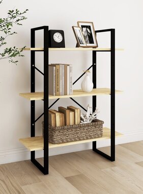 VidaXL Boekenkast met 3 schappen 80x30x105 cm massief grenenhout