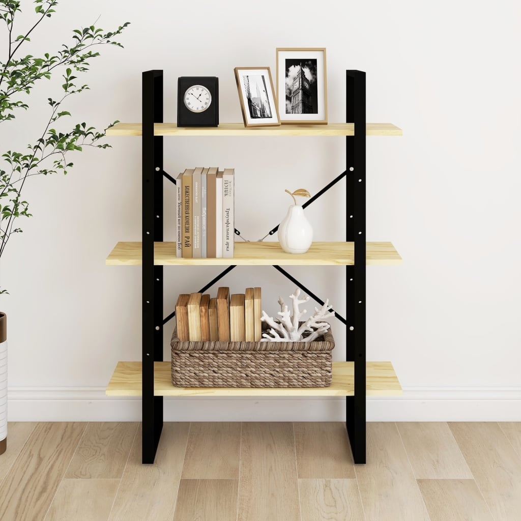 VidaXL Boekenkast met 3 schappen 80x30x105 cm massief grenenhout