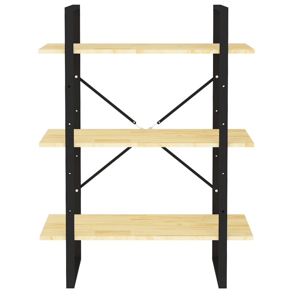 VidaXL Boekenkast met 3 schappen 80x30x105 cm massief grenenhout