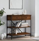 VidaXL Wandtafel 75x34,5x75 cm bewerkt hout bruineikenkleurig