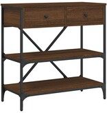 VidaXL Wandtafel 75x34,5x75 cm bewerkt hout bruineikenkleurig