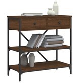 VidaXL Wandtafel 75x34,5x75 cm bewerkt hout bruineikenkleurig