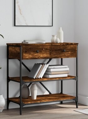 VidaXL Wandtafel 75x34,5x75 cm bewerkt hout gerookt eikenkleurig