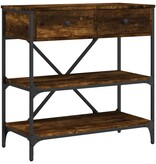VidaXL Wandtafel 75x34,5x75 cm bewerkt hout gerookt eikenkleurig