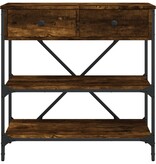 VidaXL Wandtafel 75x34,5x75 cm bewerkt hout gerookt eikenkleurig