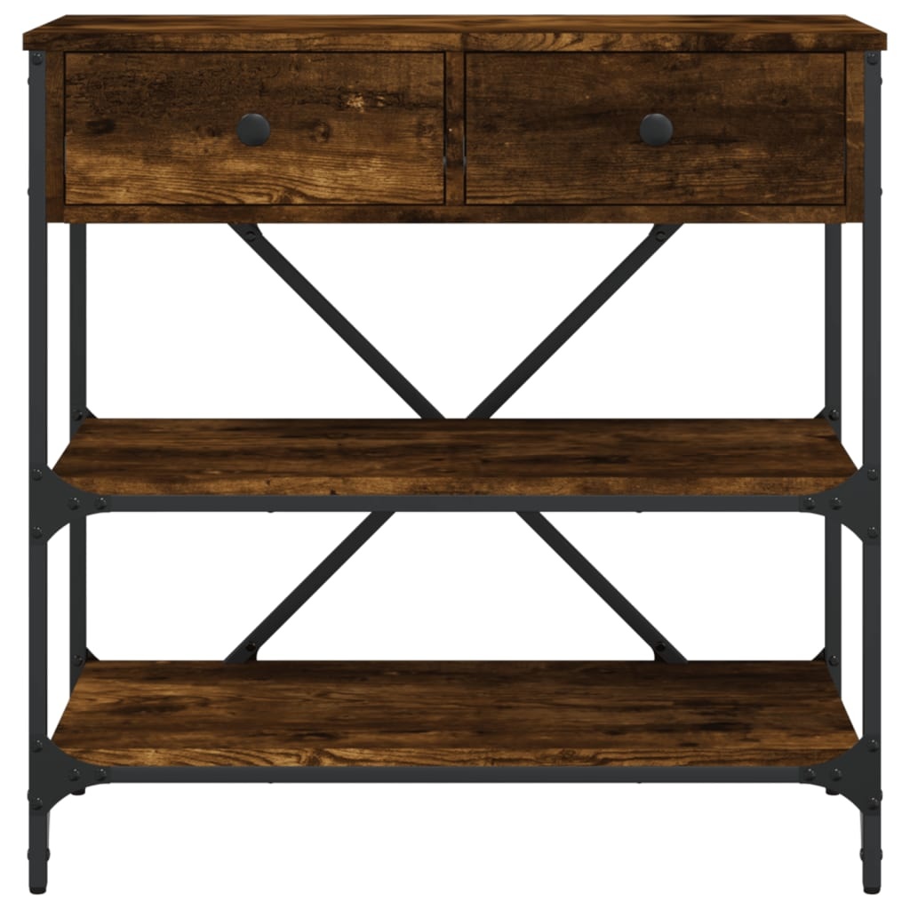 VidaXL Wandtafel 75x34,5x75 cm bewerkt hout gerookt eikenkleurig