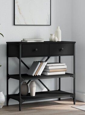 VidaXL Wandtafel 75x34,5x75 cm bewerkt hout zwart