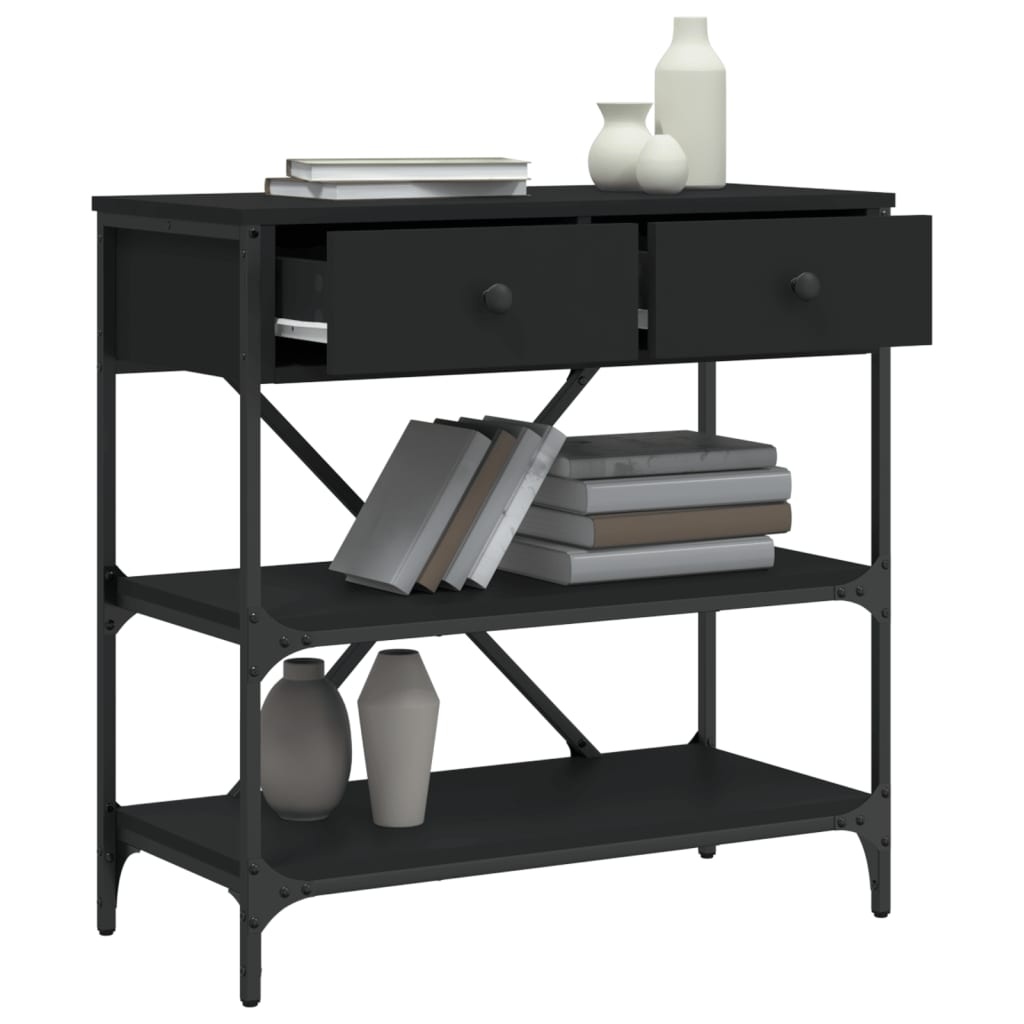 VidaXL Wandtafel 75x34,5x75 cm bewerkt hout zwart