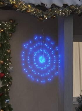 vidaXL Kerstverlichting vuurwerk 140 blauwe LED's 17 cm