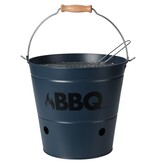 vidaXL Barbecue emmer BBQ 26 cm matblauw