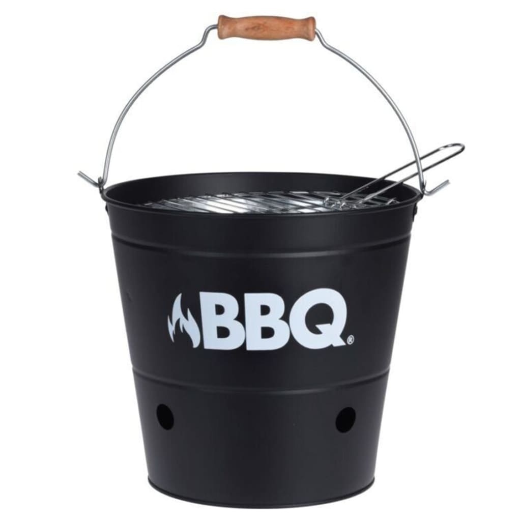 vidaXL Barbecue-emmer BBQ 26 cm matzwart