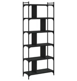 VidaXL Boekenkast 6-laags 76x32x192 cm bewerkt hout zwart
