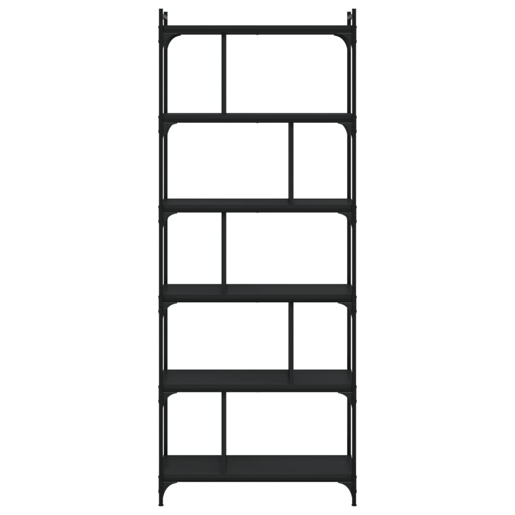VidaXL Boekenkast 6-laags 76x32x192 cm bewerkt hout zwart