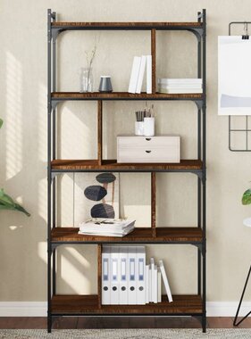 VidaXL Boekenkast 5-laags 76x32x158 cm bewerkt hout bruineikenkleurig