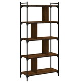 vidaXL Boekenkast 5-laags 76x32x158 cm bewerkt hout bruineikenkleurig