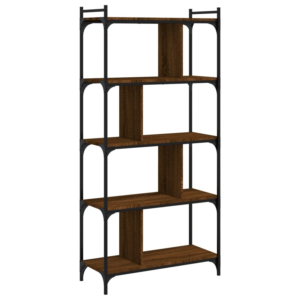 VidaXL Boekenkast 5-laags 76x32x158 cm bewerkt hout bruineikenkleurig
