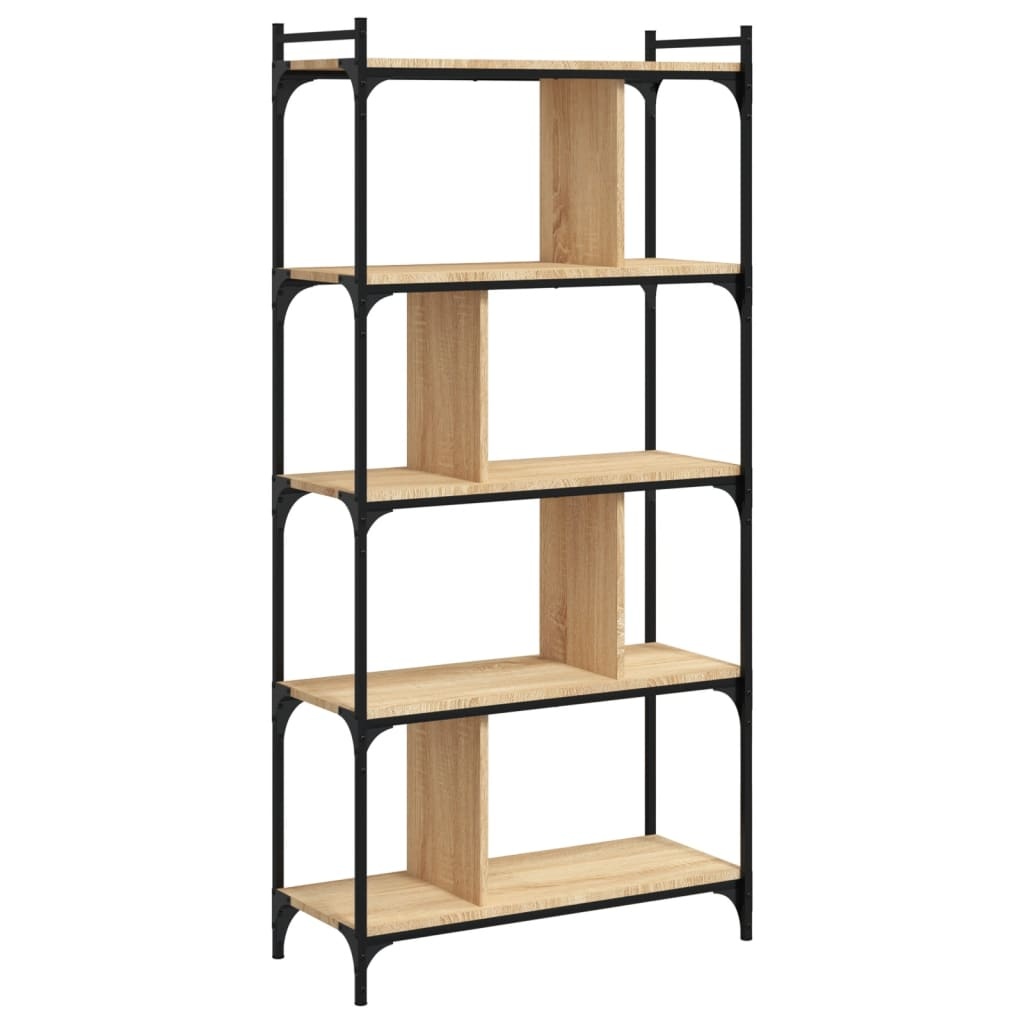 VidaXL Boekenkast 5-laags 76x32x158 cm bewerkt hout sonoma eikenkleur
