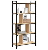 vidaXL Boekenkast 5-laags 76x32x158 cm bewerkt hout sonoma eikenkleur