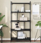 VidaXL Boekenkast 5-laags 76x32x158 cm bewerkt hout zwart