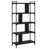 VidaXL Boekenkast 5-laags 76x32x158 cm bewerkt hout zwart