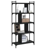 VidaXL Boekenkast 5-laags 76x32x158 cm bewerkt hout zwart