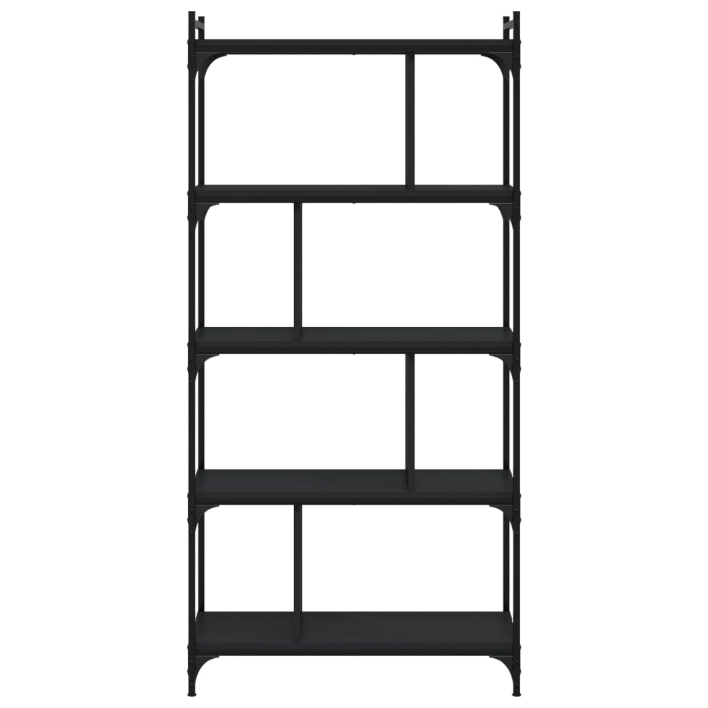 VidaXL Boekenkast 5-laags 76x32x158 cm bewerkt hout zwart