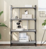 VidaXL Boekenkast 4-laags 76x32x123 cm bewerkt hout grijs sonoma