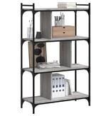 VidaXL Boekenkast 4-laags 76x32x123 cm bewerkt hout grijs sonoma
