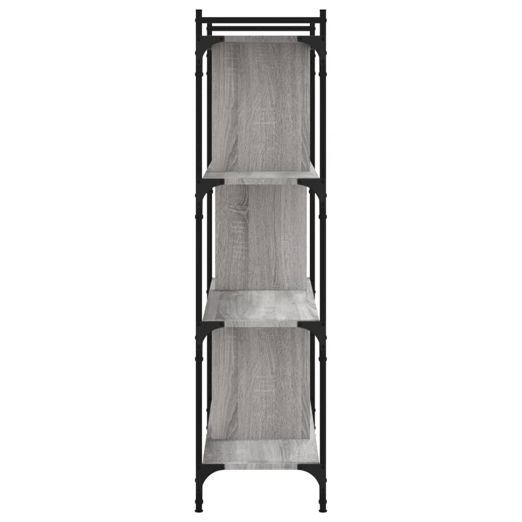 VidaXL Boekenkast 4-laags 76x32x123 cm bewerkt hout grijs sonoma