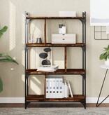 VidaXL Boekenkast 4-laags 76x32x123 cm bewerkt hout gerookt eikenkleur