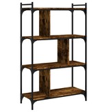 VidaXL Boekenkast 4-laags 76x32x123 cm bewerkt hout gerookt eikenkleur