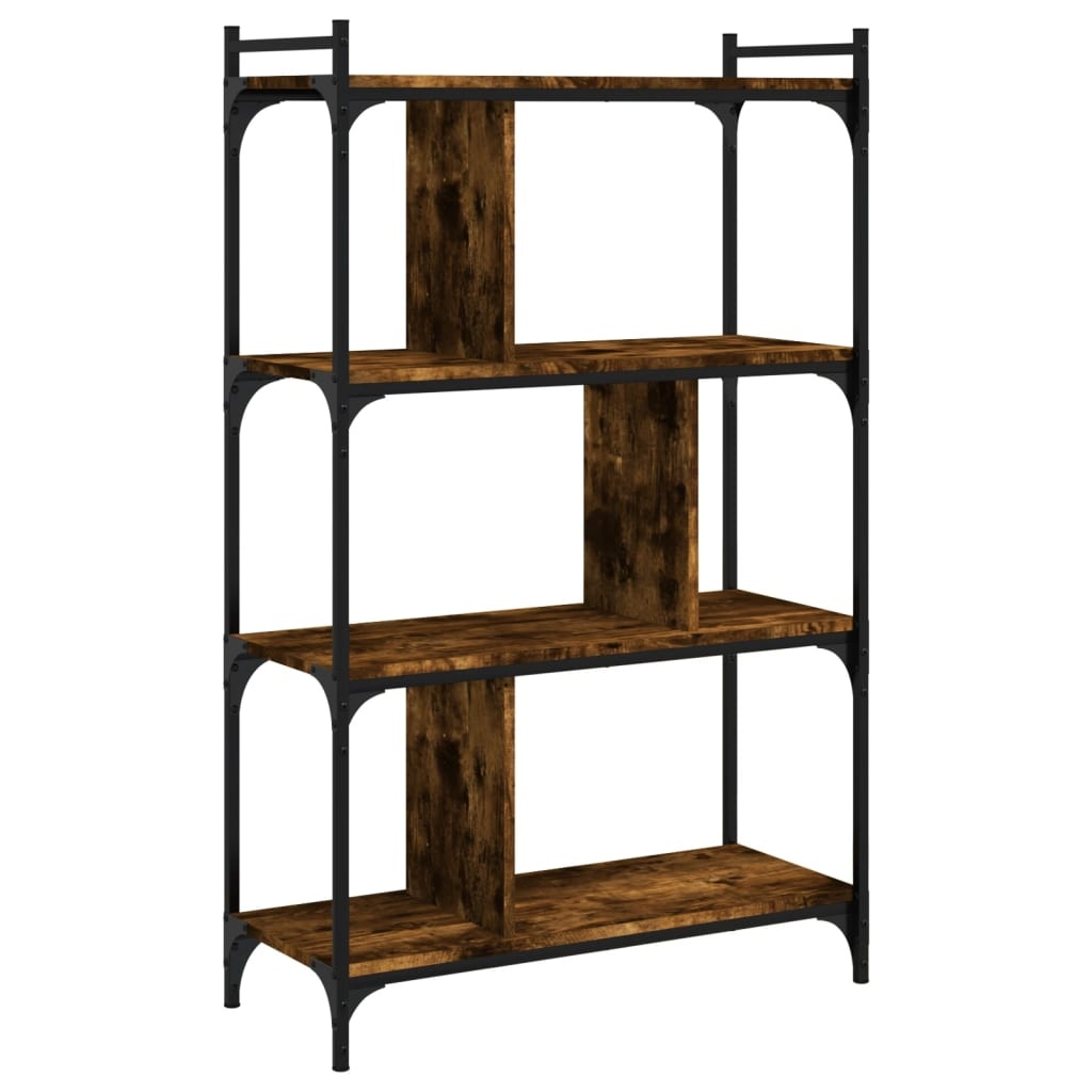 VidaXL Boekenkast 4-laags 76x32x123 cm bewerkt hout gerookt eikenkleur