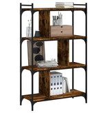 VidaXL Boekenkast 4-laags 76x32x123 cm bewerkt hout gerookt eikenkleur
