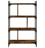 VidaXL Boekenkast 4-laags 76x32x123 cm bewerkt hout gerookt eikenkleur