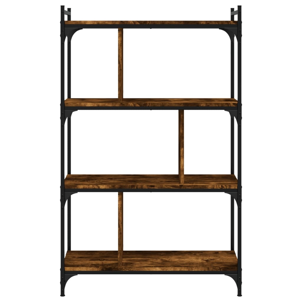 VidaXL Boekenkast 4-laags 76x32x123 cm bewerkt hout gerookt eikenkleur