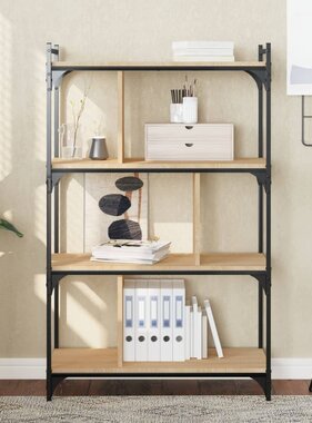 VidaXL Boekenkast 4-laags 76x32x123 cm bewerkt hout sonoma eikenkleur